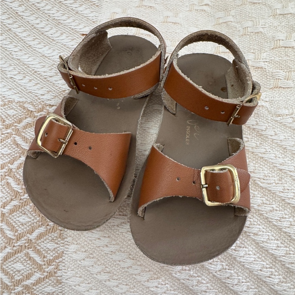 Sun San Surfer Brown Leather Kids Sandals Sz